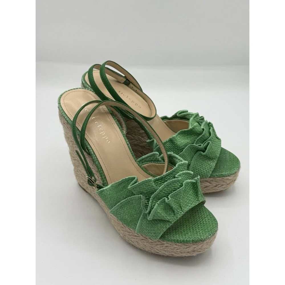 (Authentic) Dee‎ Ocleppo Espadrille Wedge Sandal   NWT  Size 6    Retail $345.00
